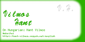 vilmos hant business card